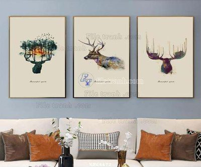 File gốc File tranh hiện đại pha lê gương KF64472 (in mica) làm bảng hiệu