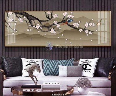 File in trần File tranh hiện đại pha lê gương KF64474 (bản gốc 3D) sống động