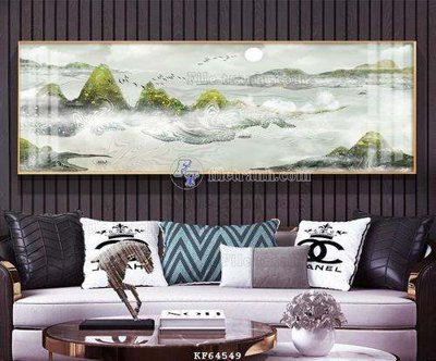 Tải file File tranh hiện đại pha lê gương KF64549 (gốc) chủ đề hoa sen