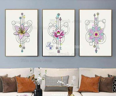 File gốc File tranh hiện đại pha lê gương KF64615 (phiên bản chuẩn) để in ấn