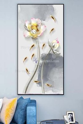 File in trần File tranh hiện đại pha lê gương KF64713 (bản gốc) phong cảnh