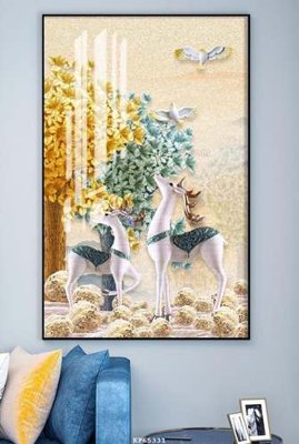 File gốc File tranh hiện đại pha lê gương KF65331 (in mica) làm quà tặng