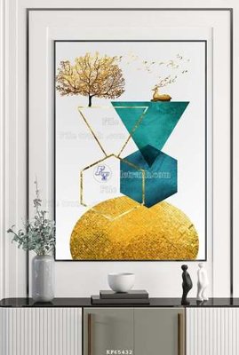 File tranh in trần 3D File tranh hiện đại pha lê gương KF65432 (ảnh gốc)