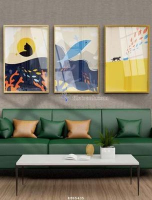 File gốc File tranh hiện đại pha lê gương KF65435 (ảnh chi tiết) để in lụa