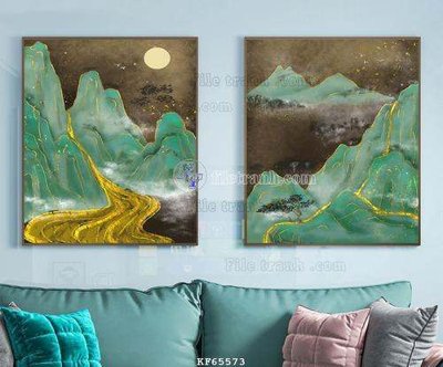 File PSD File tranh hiện đại pha lê gương KF65573 (gốc) tách lớp chi tiết