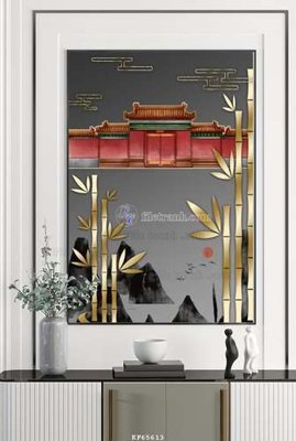 File gốc in mica File tranh hiện đại pha lê gương KF65613 chất lượng