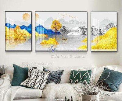 Ảnh gốc File tranh hiện đại pha lê gương KF65627 (độ nét cao) in mica