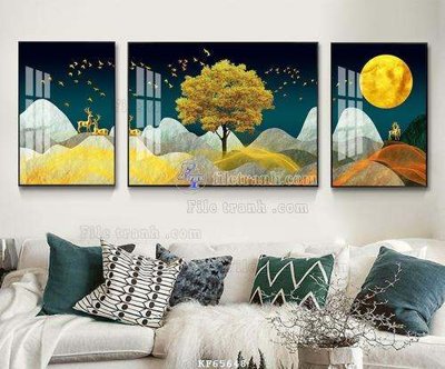 File in mica File tranh hiện đại pha lê gương KF65648 (bản gốc) siêu trong