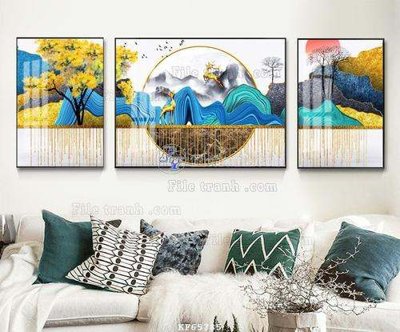 File tranh File tranh hiện đại pha lê gương KF65785 (bản gốc) trang trí văn phòng