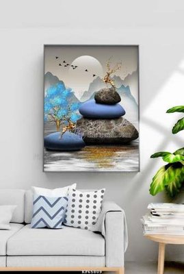 File in trần File tranh hiện đại pha lê gương KF65809 (bản gốc) trời sao