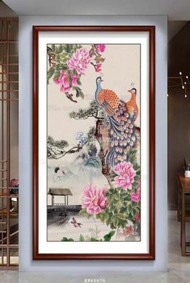 File gốc File tranh hiện đại pha lê gương KF65875 (in lụa) họa tiết 3D