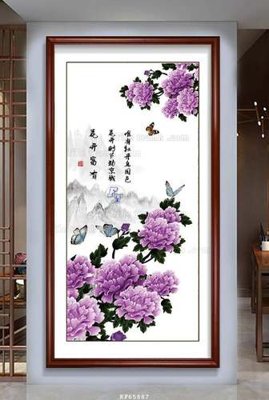 File gốc File tranh hiện đại pha lê gương KF65887 (in lụa) hoa văn cổ điển