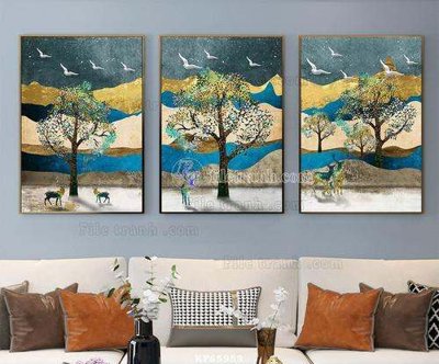 File tranh gốc File tranh hiện đại pha lê gương KF65958 (bản đẹp) độc quyền