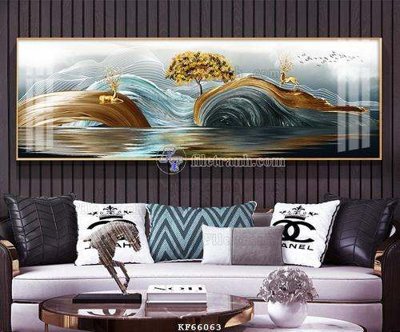 File in lụa File tranh hiện đại pha lê gương KF66063 (phong cảnh) File tranh hiện đại pha lê gương KF66063
