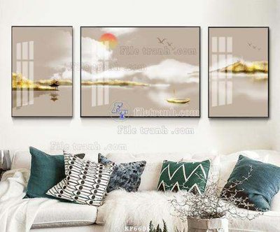 Tải file File tranh hiện đại pha lê gương KF66067 (gốc) chủ đề phong thủy