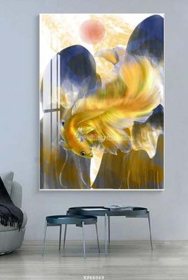 File in mica File tranh hiện đại pha lê gương KF66069 (bản gốc) làm vách ngăn