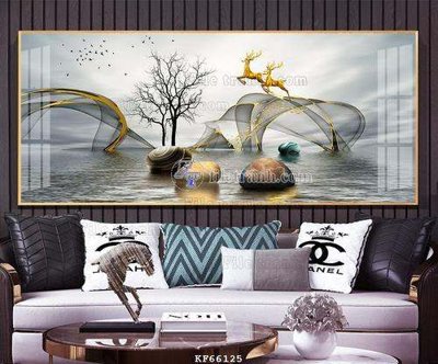 File ảnh File tranh hiện đại pha lê gương KF66125 (gốc) cho trang trí nội thất