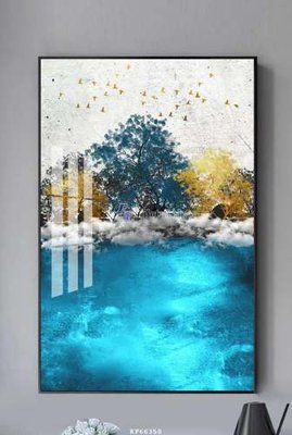 File in trần File tranh hiện đại pha lê gương KF66350 (bản gốc) mây trời