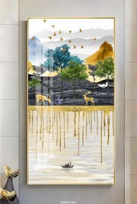 Ảnh gốc File tranh hiện đại pha lê gương KF66358 (siêu chi tiết) để in ấn