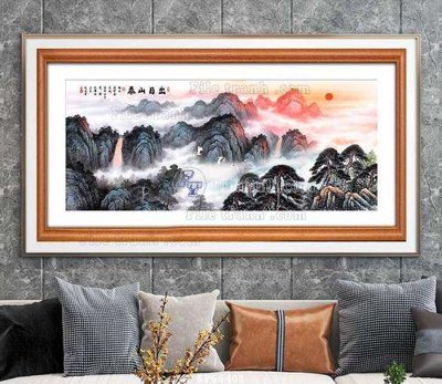 File gốc File tranh hiện đại pha lê gương KF66401 (in lụa) họa tiết 3D