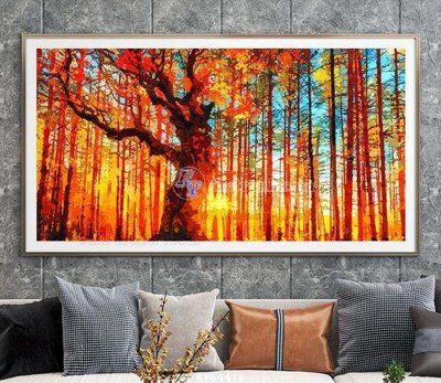 File gốc File tranh hiện đại pha lê gương KF66414 (in lụa) tranh phong thủy