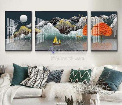 Tải file File tranh hiện đại pha lê gương KF66449 (PSD) cho in ấn quảng cáo