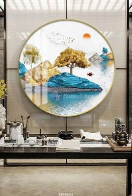 File in trần File tranh hiện đại pha lê gương KF66552 (bản gốc) phong cảnh