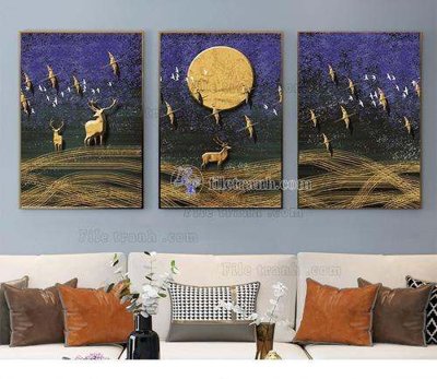 Tải file gốc File tranh hiện đại pha lê gương KF66677 (để in lụa)