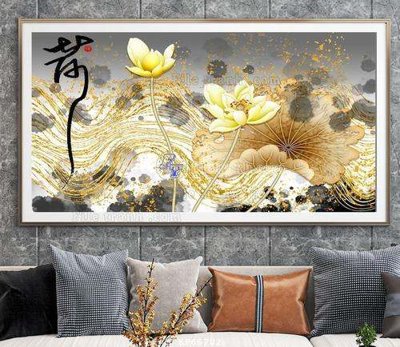 File gốc File tranh hiện đại pha lê gương KF66702 (in lụa) trang trí tường