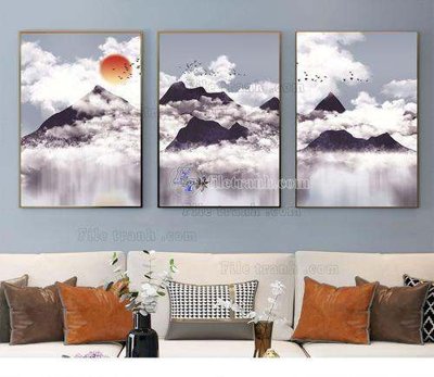 File tranh File tranh hiện đại pha lê gương KF66756 (bản gốc) in lụa 3D