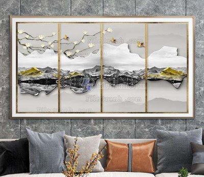 File tranh File tranh hiện đại pha lê gương KF66856 (gốc) chủ đề thiên nhiên