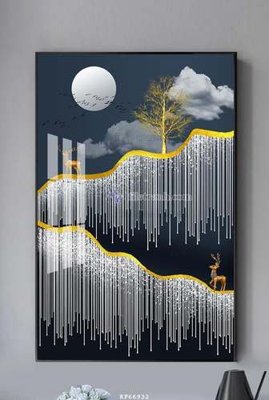 Download file gốc File tranh hiện đại pha lê gương KF66932 (in mica) 3D