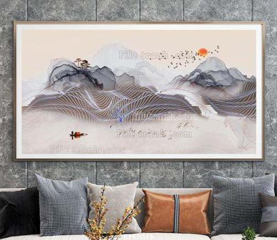 File PSD File tranh hiện đại pha lê gương KF67035 (gốc) nhiều lớp (multi-layer)