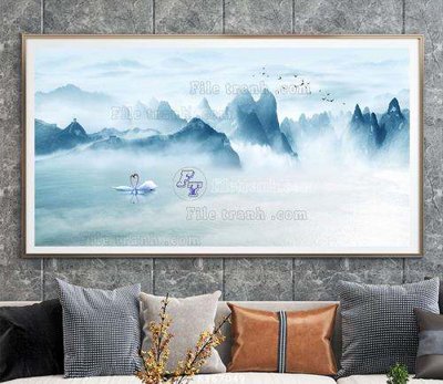 File tranh PSD File tranh hiện đại pha lê gương KF67049 chất lượng cao