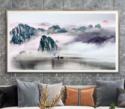 File tranh in trần 3D File tranh hiện đại pha lê gương KF67085 (ảnh gốc)