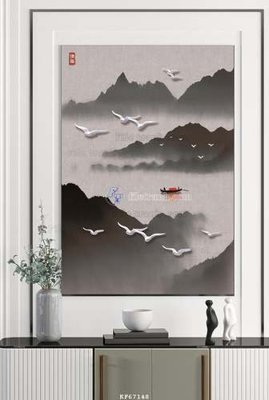 File gốc File tranh hiện đại pha lê gương KF67148 (in lụa) hoa văn cổ điển