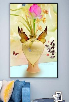 File gốc in ấn File tranh hiện đại pha lê gương KF67325 độ phân giải cao