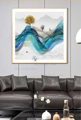 File gốc in mica File tranh hiện đại pha lê gương KF67355 chất lượng