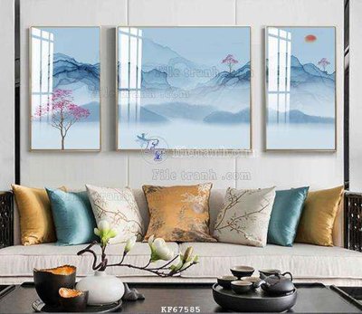 File tranh File tranh hiện đại pha lê gương KF67585 (bản gốc) treo tường