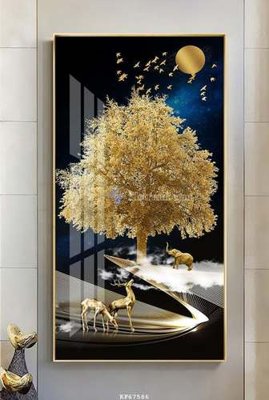 File in trần File tranh hiện đại pha lê gương KF67586 (bản gốc 3D) sống động