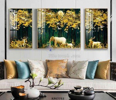 File ảnh File tranh hiện đại pha lê gương KF67752 (gốc) in decal dán tường