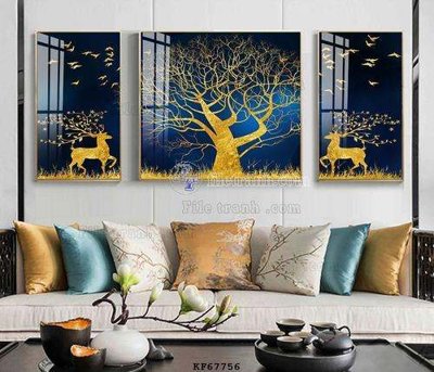 File gốc File tranh hiện đại pha lê gương KF67756 (in lụa) chi tiết cao