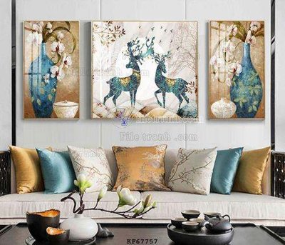 File in lụa File tranh hiện đại pha lê gương KF67757 (tân cổ điển) File tranh hiện đại pha lê gương KF67757