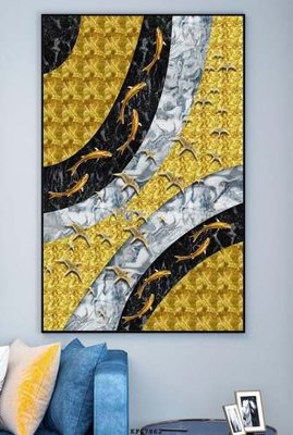 File tranh File tranh hiện đại pha lê gương KF67862 (file gốc) chủ đề phong thủy