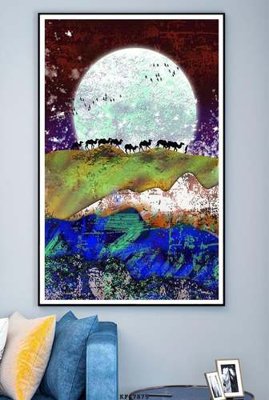 File gốc in mica File tranh hiện đại pha lê gương KF67875 chất lượng