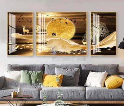 Tải file File tranh hiện đại pha lê gương KF68017 (gốc) làm tranh trang trí