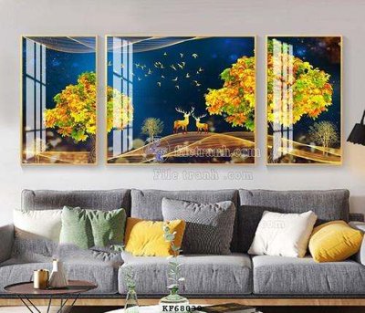 Ảnh gốc File tranh hiện đại pha lê gương KF68038 (độ nét cao) in tráng gương