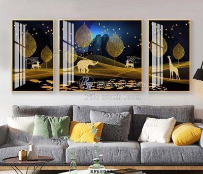 File gốc File tranh hiện đại pha lê gương KF68043 (AI/EPS) cho in ấn