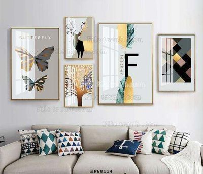 File ảnh File tranh hiện đại pha lê gương KF68114 (gốc) cho trang trí nhà hàng