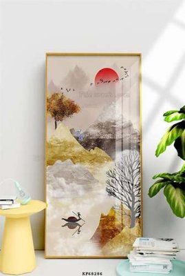 File in lụa File tranh hiện đại pha lê gương KF68286 (hoa văn) File tranh hiện đại pha lê gương KF68286